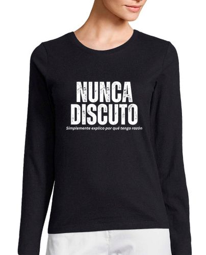 Camiseta Mujer Manga Larga Nunca Discuto. Divertida Camiseta laTostadora - latostadora.com - Modalova