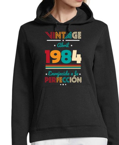 Sudadera Con Capucha Para Mujer 40 Cumpleanos Vintage Abril 1984 laTostadora - latostadora.com - Modalova