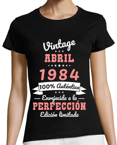 Camiseta mujer 40 Cumpleanos Vintage Abril 1984 - latostadora.com - Modalova