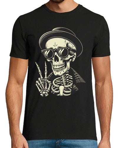 Camiseta Hombre Manga Corta esqueleto genial mostrando el signo de laTostadora - latostadora.com - Modalova