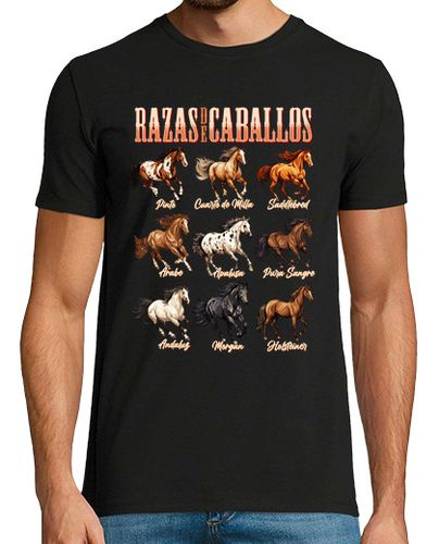 Camiseta Hombre Manga Corta Razas de Caballos Hípica Animales Regalo Cool laTostadora - latostadora.com - Modalova