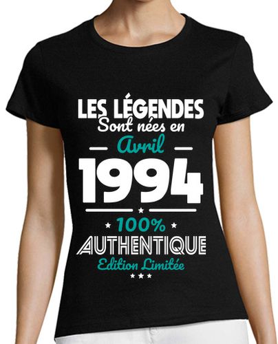 Camiseta Mujer Manga Corta Leyendas de 30 años nacidas en abril de laTostadora - latostadora.com - Modalova