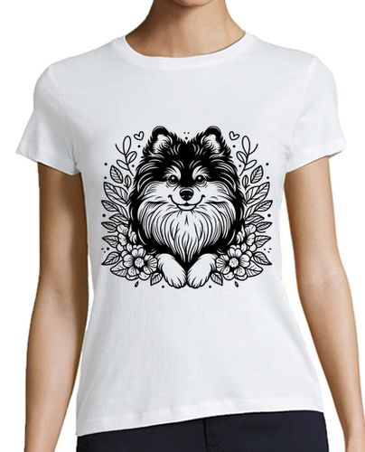 Camiseta Mujer Manga Corta POMERANIAN - BLACK AND WHITE laTostadora - latostadora.com - Modalova