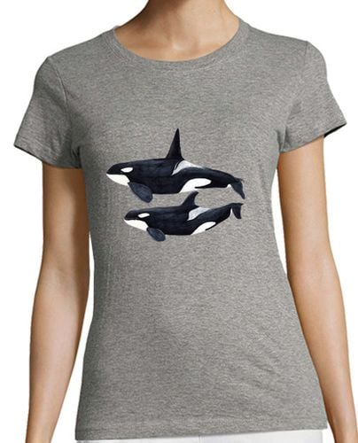 Camiseta Mujer Manga Corta Orca duo (Orcinus orca) camiseta laTostadora - latostadora.com - Modalova