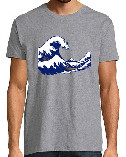 Camiseta Hombre Manga Corta de onda de la onda hokusai fuji impresión laTostadora - latostadora.com - Modalova