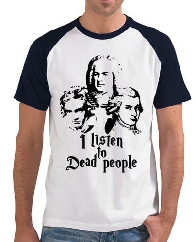 Camiseta Hombre Estilo Béisbol escucho a los muertos mozart bach laTostadora - latostadora.com - Modalova