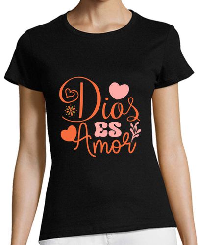 Camiseta mujer dios es amor, Frases Biblicas religiosa - latostadora.com - Modalova