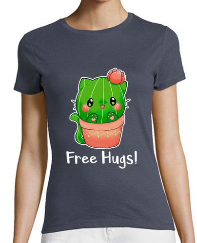 Camiseta mujer Gato cactus Fre Hugs - latostadora.com - Modalova