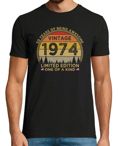 Camiseta 50 Years of Being Awesome Vintage 1974 - latostadora.com - Modalova