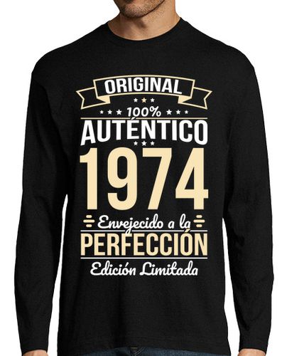 Camiseta Hombre Manga Larga 1974 - 50 Años Original Perfección laTostadora - latostadora.com - Modalova