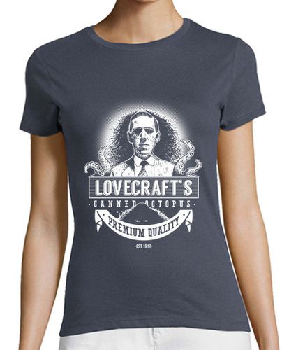 Camiseta mujer Lovecraft's Canned Octopus (Light) - latostadora.com - Modalova