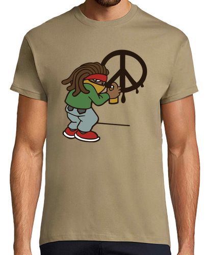 Camiseta Hombre Manga Corta años de paz amor rasta laTostadora - latostadora.com - Modalova