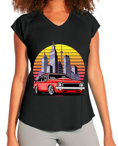 Camiseta deportiva mujer coche rojo y ciudad - latostadora.com - Modalova