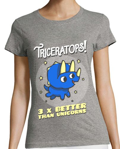 Camiseta mujer Triceratops 3 Times Better Than Unicorns - latostadora.com - Modalova