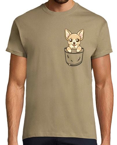 Camiseta Hombre Manga Corta chihuahua del bolsillo - camisa para hombre laTostadora - latostadora.com - Modalova