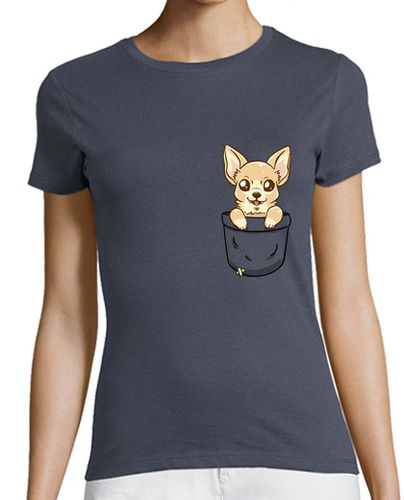 Camiseta Mujer Manga Corta chihuahua del bolsillo - camisa de la mujer laTostadora - latostadora.com - Modalova