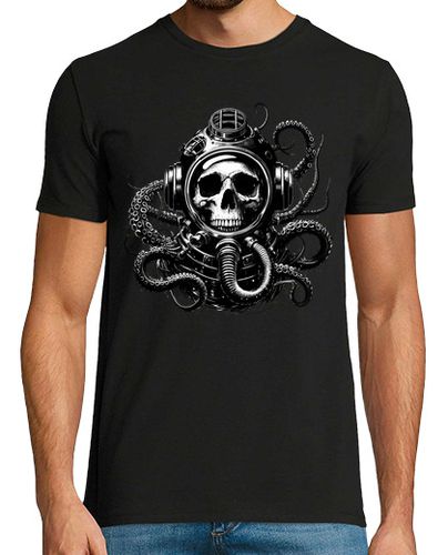 Camiseta Hombre Manga Corta tentáculos de pulpo de buzo de cráneo g laTostadora - latostadora.com - Modalova