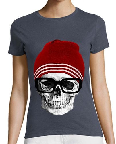 Camiseta Mujer Manga Corta CALAVERA HIPSTER laTostadora - latostadora.com - Modalova