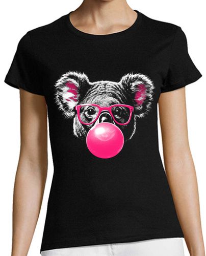 Camiseta Mujer Manga Corta koala rosa gafas burbuja chicle payaso laTostadora - latostadora.com - Modalova