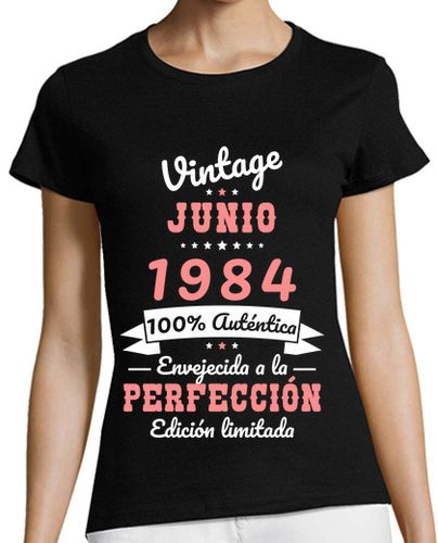 Camiseta mujer 40 Cumpleanos Vintage Junio 1984 - latostadora.com - Modalova