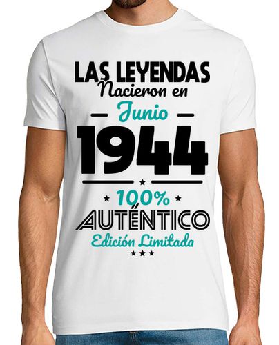 Camiseta 80 Anos Leyendas Nacieron Junio 1944 - latostadora.com - Modalova