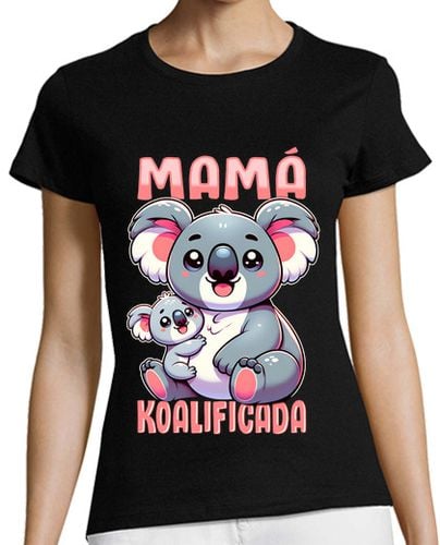 Camiseta Mujer Manga Corta Mama Koalificada Regalo Día De La Madre Humor Koala Animales laTostadora - latostadora.com - Modalova