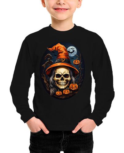 Camiseta Niño Manga Larga bruja calavera laTostadora - latostadora.com - Modalova