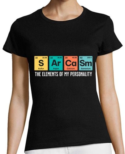 Camiseta Mujer Manga Corta Sarcásmo Tabla Periódica Química Personalidad Humor Día De La Madre laTostadora - latostadora.com - Modalova