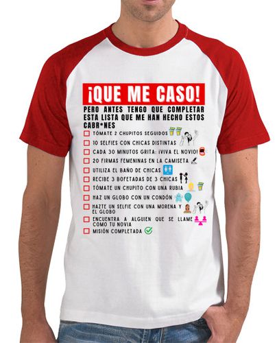 Camiseta Hombre Estilo Béisbol Despedida de soltero Lista Petición Bod laTostadora - latostadora.com - Modalova