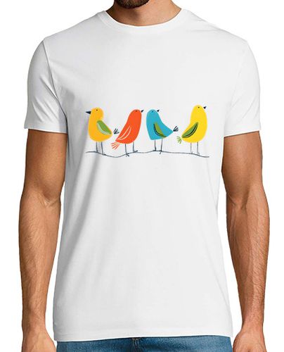 Camiseta Hombre Manga Corta pájaros-01 en camisa blanca laTostadora - latostadora.com - Modalova