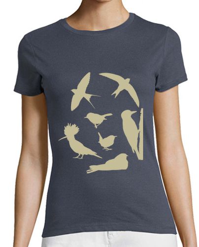 Camiseta Mujer Manga Corta Revuelto de Aves - Campo Mujer laTostadora - latostadora.com - Modalova