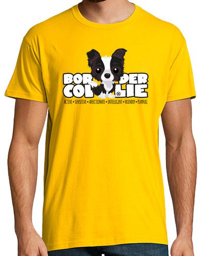 Camiseta Hombre Manga Corta DGBigHeads Border Collie Black laTostadora - latostadora.com - Modalova