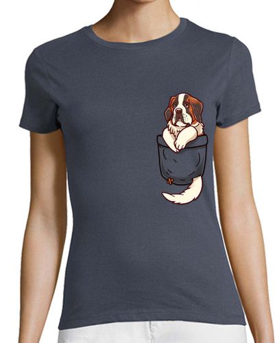 Camiseta Mujer Manga Corta bolsillo st bernard - camisa de mujer laTostadora - latostadora.com - Modalova