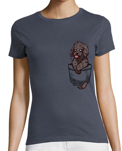 Camiseta Mujer Manga Corta bolsillo cachorro cockapoo - camisa de mujer laTostadora - latostadora.com - Modalova