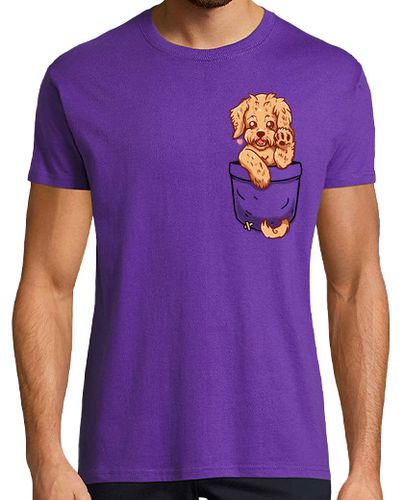 Camiseta Hombre Manga Corta bolsillo perrito labradoodle - camisa de hombre laTostadora - latostadora.com - Modalova