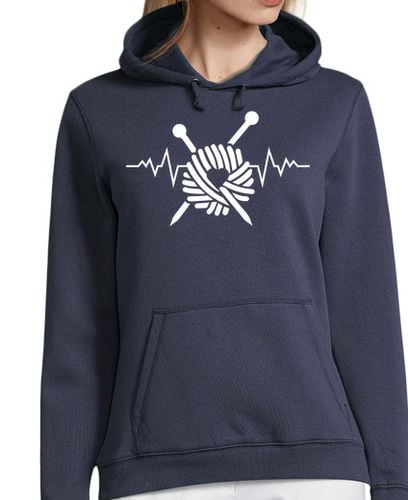 Sudadera Con Capucha Para Mujer tejer latidos del corazón lana la reina de laTostadora - latostadora.com - Modalova