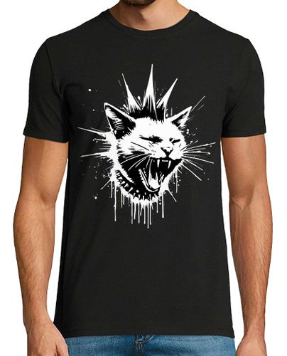 Camiseta Hombre Manga Corta punk gato arte callejero pintada laTostadora - latostadora.com - Modalova