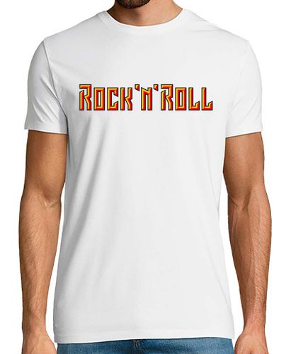 Camiseta Hombre Manga Corta letras de rock and roll - 3d 3c laTostadora - latostadora.com - Modalova