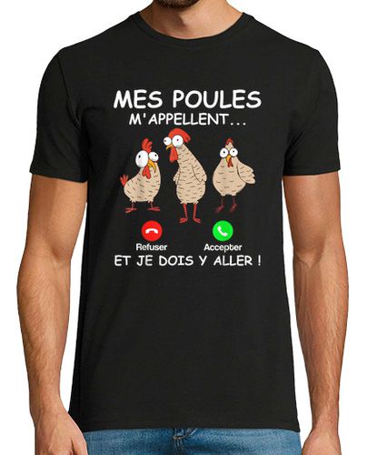 Camiseta Hombre Manga Corta mis gallinas me llaman jardín de granje laTostadora - latostadora.com - Modalova