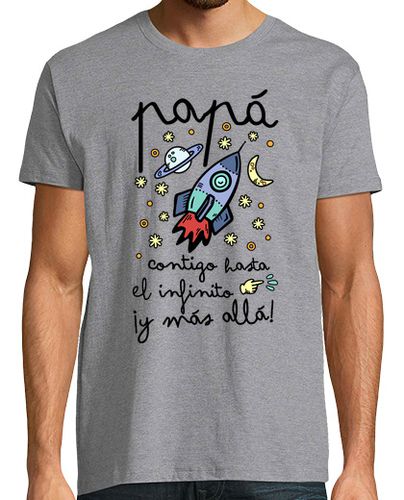 Camiseta Hombre Manga Corta Papá contigo hasta el infinito ¡y más allá! laTostadora - latostadora.com - Modalova