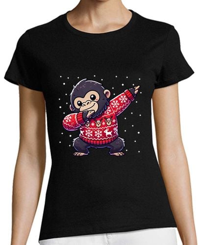 Camiseta Mujer Manga Corta amante de los gorilas de navidad gorila laTostadora - latostadora.com - Modalova