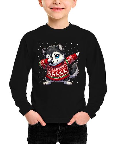 Camiseta Niño Manga Larga amante de los huskys de navidad husky d laTostadora - latostadora.com - Modalova