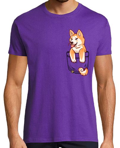 Camiseta Hombre Manga Corta bolsillo lindo akita cachorro - camisa para hombre laTostadora - latostadora.com - Modalova