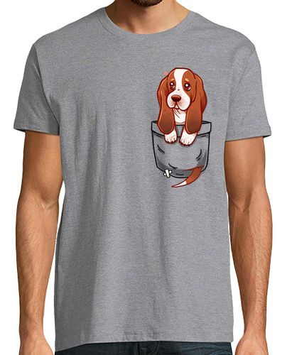 Camiseta Hombre Manga Corta bolsillo perrito lindo basset hound - camisa de hombre laTostadora - latostadora.com - Modalova