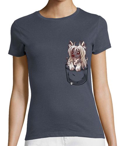 Camiseta mujer bolsillo cachorro crestado chino - camisa de mujer - latostadora.com - Modalova