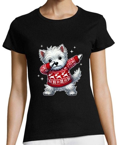 Camiseta Mujer Manga Corta Amante de la Navidad West Highland laTostadora - latostadora.com - Modalova