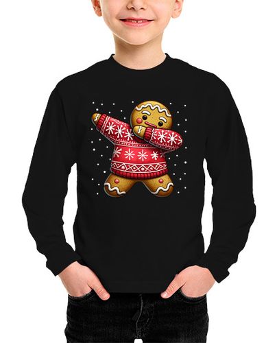 Camiseta Niño Manga Larga Divertido hombre de jengibre navideño f laTostadora - latostadora.com - Modalova