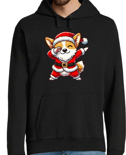 Sudadera Con Capucha Para Hombre Corgi navideño Papá Noel Corgi galés di laTostadora - latostadora.com - Modalova