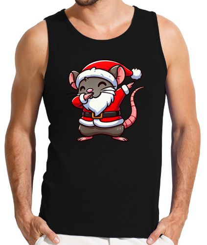 Camiseta Hombre Sin Mangas Rata de Navidad Papá Noel divertido ama laTostadora - latostadora.com - Modalova