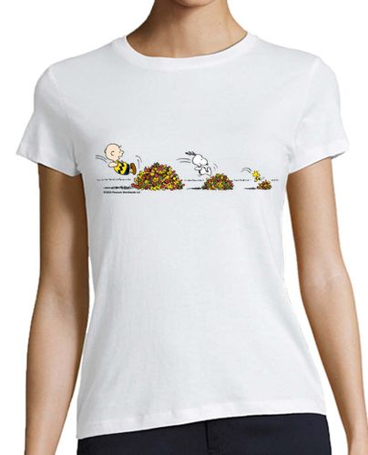 Camiseta Mujer Manga Corta Snoopy and Woodstock leaves laTostadora - latostadora.com - Modalova